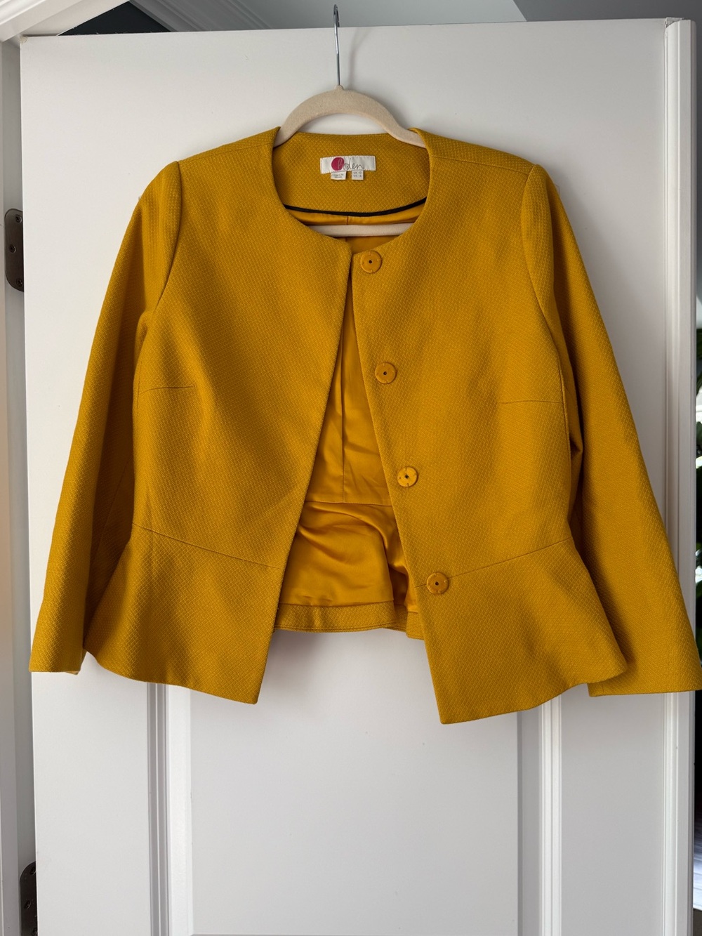 Boden Polperro Collarless Peplum Blazer| Size 6